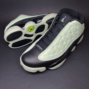Nike Air Jordan 13 Retro Low Singles Day Black & Barely Green w Glow Sneakers
